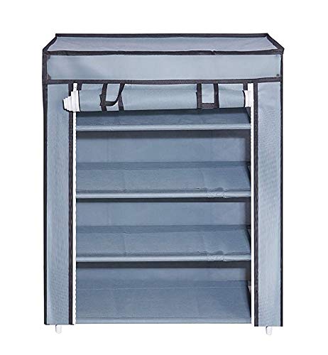 FLIPZON | 4 Shelves Baby Foldable Wardrobe | Non-Woven Fabric Shelves | Grey - Image 3
