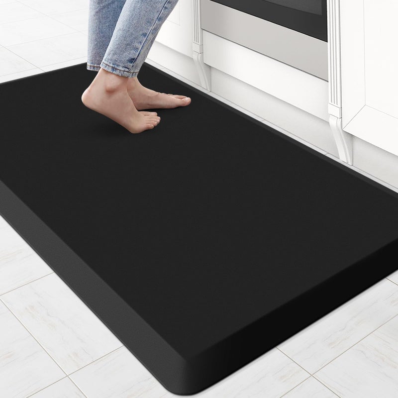 KitchenClouds Kitchen Mat Cushioned Anti Fatigue Rug 22x36 Waterproof Non Slip Standing and Comfort DeskFloor Mats for House Sink Office Black08inch