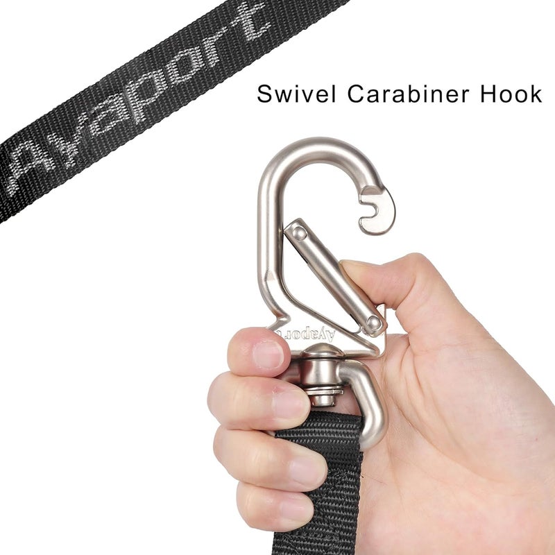 Ayaport Motorcycle Tie Down Straps 1.1” x 7’ (with Swivel Carabiner Hooks) Cam Buckle Tie Downs, Handlebar Strap for Dirt Bike, Motor Bike, Kayak, Car, Truck, Boat, Cargo, Black (1.1" x7'-2pcs) - Image 3