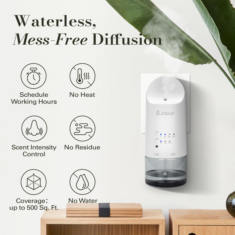 JCLOUD Plug in Diffuser for Essential Oils, Waterless Scent Diffuser Cover Up to 500 Sq. Ft. for Home, Office, Spa â€“ Portable Smart Wall Diffuser 160ML, White - Image 2