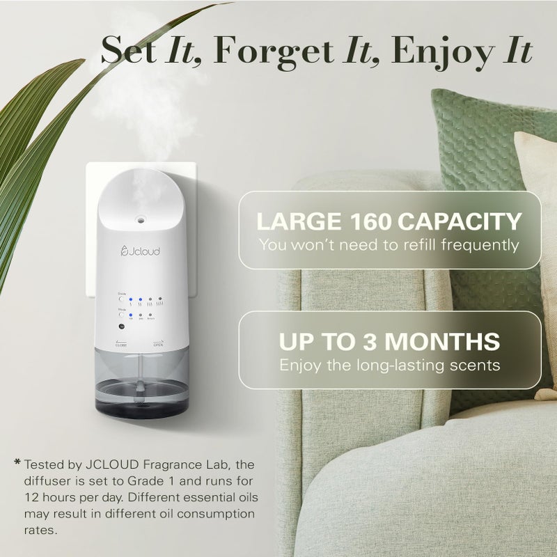 JCLOUD Plug in Diffuser for Essential Oils, Waterless Scent Diffuser Cover Up to 500 Sq. Ft. for Home, Office, Spa â€“ Portable Smart Wall Diffuser 160ML, White - Image 5