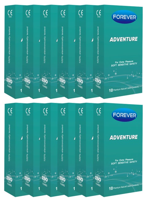 Pack Of 12 Boxes  120 PC ADVENTURE CONDOM