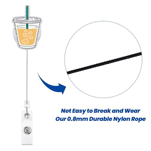 BVIIE Iced Coffee Funny Office Badge Reel | Retractable ID Card Coffee Lover Badge Holder | Name Tag Work Badge Clip for RN LPN CNA MA ER Night Shift Nurse Nursing Student Doctor Teacher | Coworker Gifts - Image 5