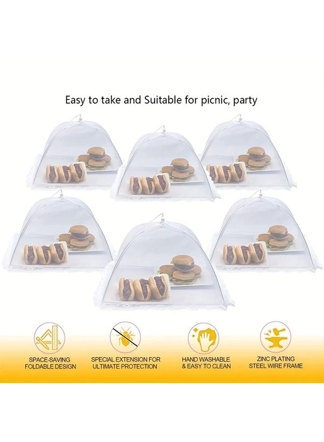 6Pcs Combination Pack Large 17x17 Outdoor Food Cover Mesh Net Screen Tents For Picnics BBQ Camping Reusable Collapsible - Image 2