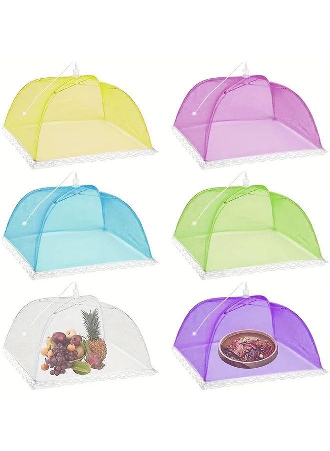 6Pcs Combination Pack Large 17x17 Outdoor Food Cover Mesh Net Screen Tents For Picnics BBQ Camping Reusable Collapsible - Image 1