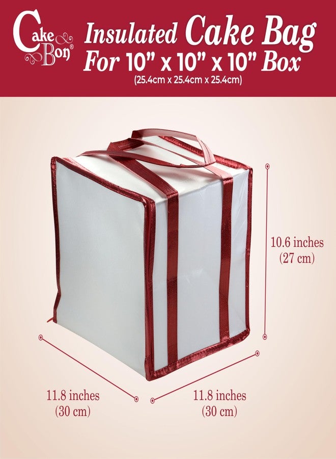 Cakebon Cake Box and Boards, 10-Inch Round Gold Smooth Edges 1/2- Inch Thick Drums with Insulated Bag and Ice Pack - Cake Transport Set, Cooler for Cake Delivery and Transport (1pc Each, 4pcs Total) - Image 3