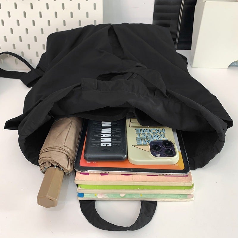 Large Capacity Solid Color Backpack Women'S Casual All-Match Schoolbag Student Backpack Fashion Commuter Handbag - Image 5