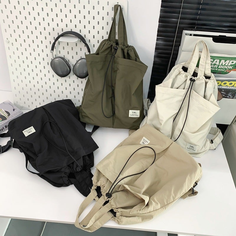 Large Capacity Solid Color Backpack Women'S Casual All-Match Schoolbag Student Backpack Fashion Commuter Handbag - Image 4