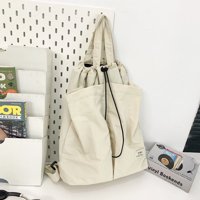 Large Capacity Solid Color Backpack Women'S Casual All-Match Schoolbag Student Backpack Fashion Commuter Handbag - Image 1