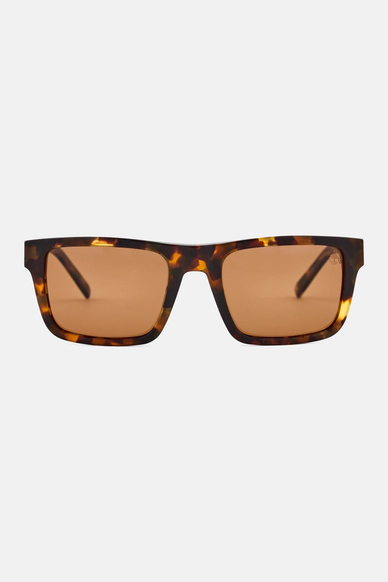 Timberland Men TB0004254H55 Square Sunglasses, Havana - Image 1