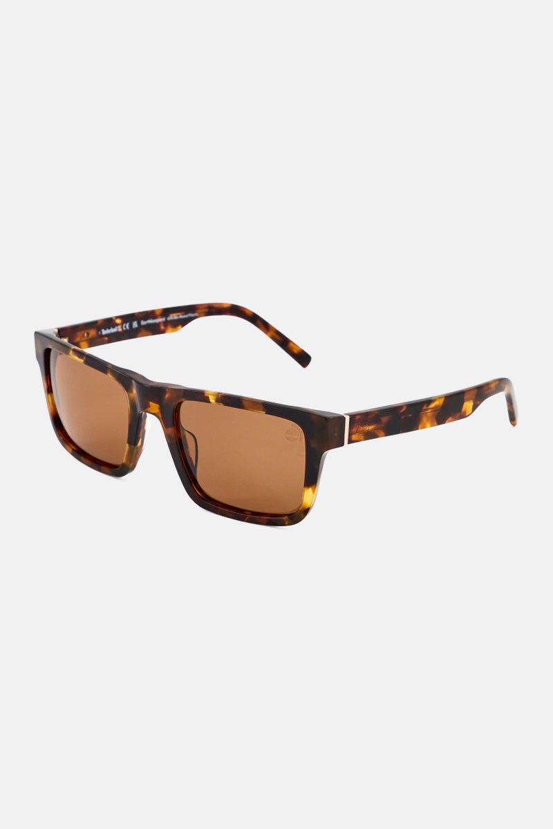 Timberland Men TB0004254H55 Square Sunglasses, Havana - Image 3