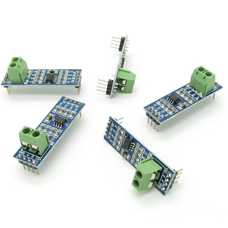 NewZoll 5pcs RS485 Module MAX485 Chip 5V 44x14mm Blue 2P PCB Mount - Image 4