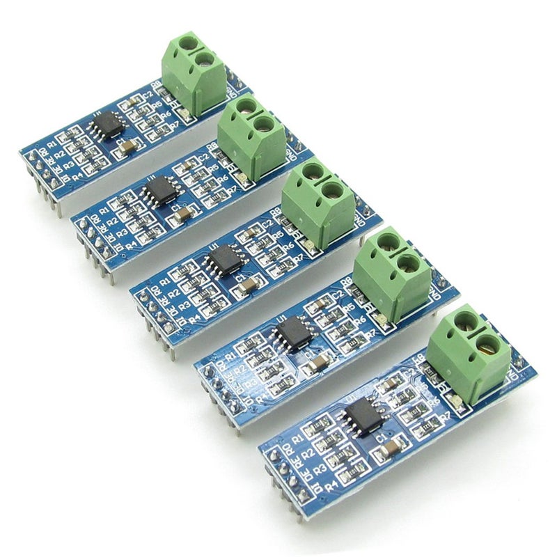 NewZoll 5pcs RS485 Module MAX485 Chip 5V 44x14mm Blue 2P PCB Mount - Image 2
