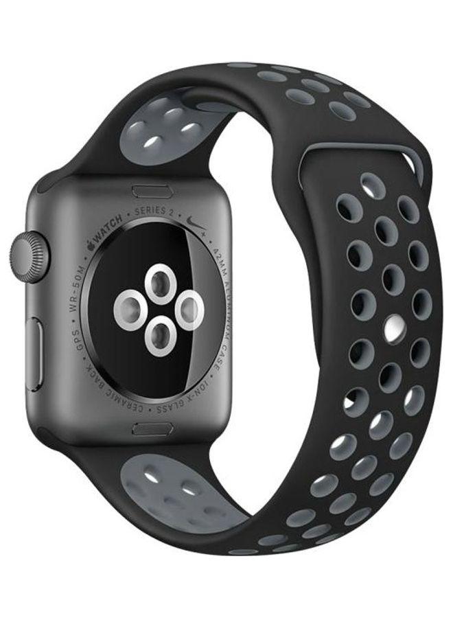 BGM Replacement Band for Apple Watch Series 1/2/3/4/5/6/SE 42/44mm Black/Grey - Image 1