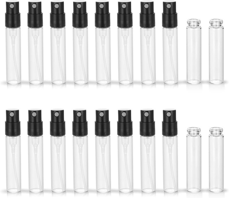 Mini Perfume Travel Refillable Bottle Cologne Sample Pocket Small Empty Glass Spray Bottles Travel Size Perfume Atomizer Vintage Perfume Bottle (50Pack-2.5ML)