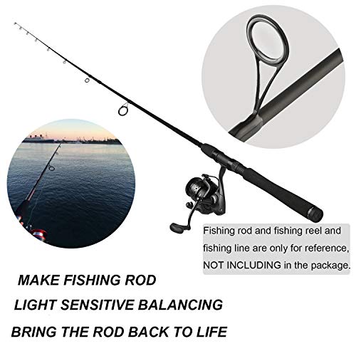THKFISH Fishing Rod Repair Kit - Spinning Rod Guides Ceramics & Stainless Steel Carbon Guides - 8 Sizes, Black, 75pcs - Image 3
