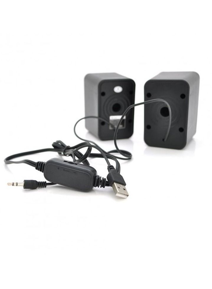 Kisonli S-444 Multimedia 2.0 USB Powered Mini Speaker Suitable for Laptop and Desktop Black - Image 2