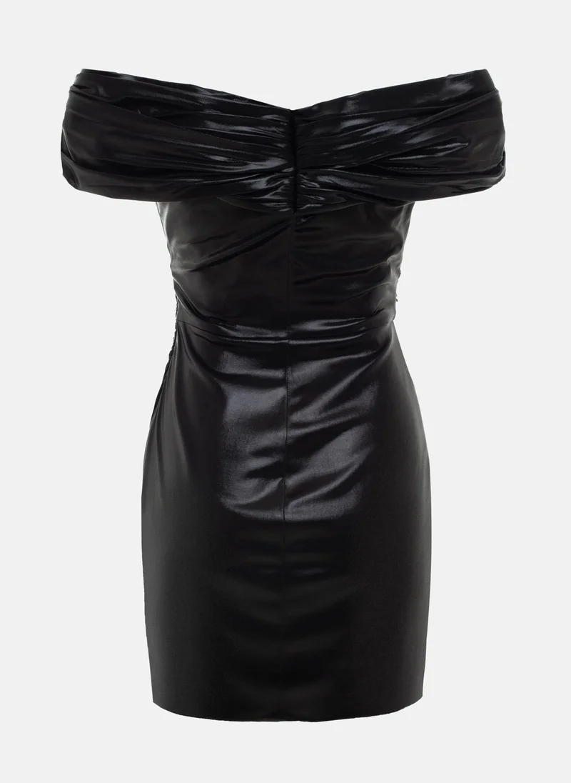 Lichi  Mini dress in smooth fabric with small gathers for Women | Best Price UAE