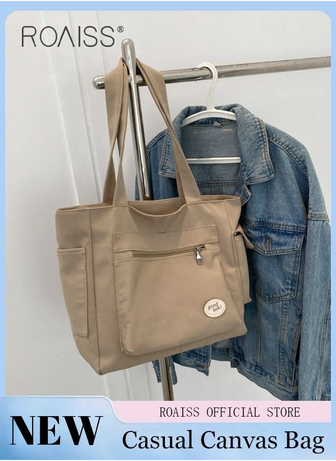 Women's Canvas Bag Large Capacity One Shoulder Messenger Tote Bag Casual Solid Color Versatile Work Commuting - pzsku/ZAE1D2B620FF5634FE4C5Z/45/_/1688549762/77a42296-5a25-4c1b-919d-2d9c5d660ac9