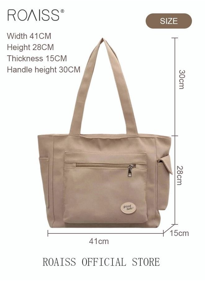 Women's Canvas Bag Large Capacity One Shoulder Messenger Tote Bag Casual Solid Color Versatile Work Commuting - pzsku/ZAE1D2B620FF5634FE4C5Z/45/_/1688549766/78e294a3-c666-4bcc-99b2-fa103dd2eb59