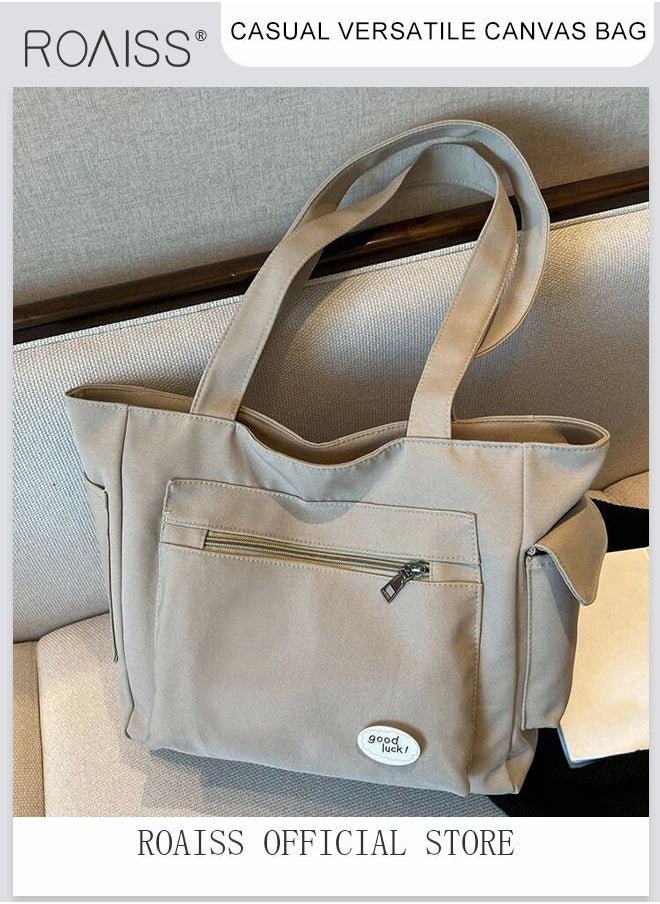 Women's Canvas Bag Large Capacity One Shoulder Messenger Tote Bag Casual Solid Color Versatile Work Commuting - pzsku/ZAE1D2B620FF5634FE4C5Z/45/_/1688549767/670bf17e-c311-4bd3-a8aa-839144d73854