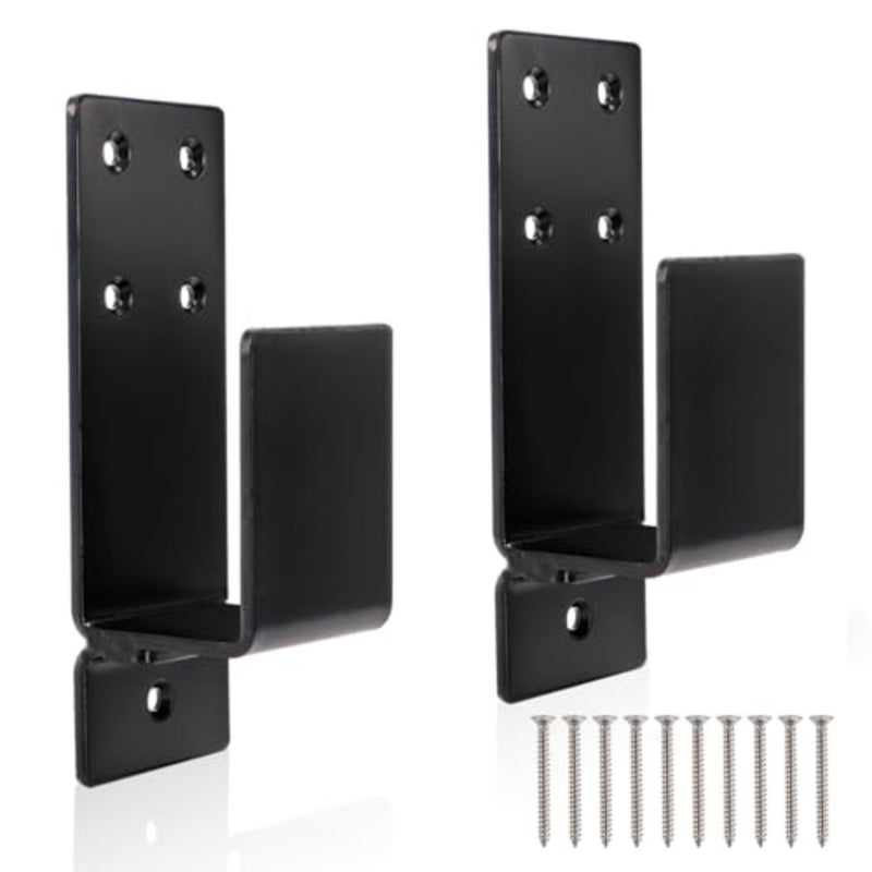 2 Pack Door Barricade Brackets, Heavy Duty Drop Open Bar Holder, Security Door Brackets for Home, Barn, Shed, Garage, Indoor, Outdoor, Fits 2 x 4 Lumber - Image 1