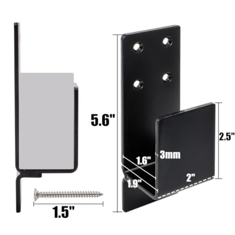2 Pack Door Barricade Brackets, Heavy Duty Drop Open Bar Holder, Security Door Brackets for Home, Barn, Shed, Garage, Indoor, Outdoor, Fits 2 x 4 Lumber - Image 2