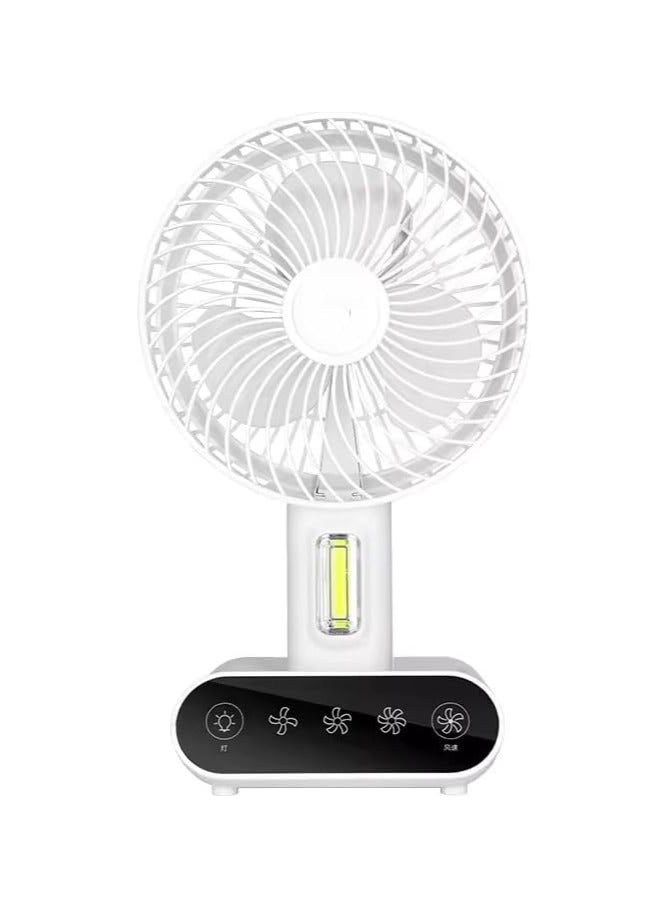Generic Dp 7624 (RECHARGEABLE TABLE FAN) 3000mAh Battery, Double-mode Power Supply USB Fan  (White)  - Image 1
