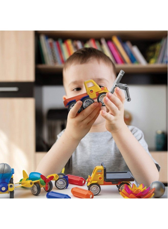 Play Brainy Play Brainy Magnetic Toy Cars Set for Boys and Girls - Brilliant Educational Toys for Toddlers and Preschoolers - Montessori Toy is Load of Fun & Helps with Developmental Skills - 42 Piece Set  - Image 4