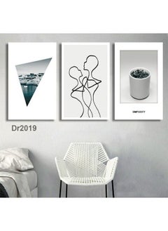 Tableau Wall Hanging High-quality digitally printed wall-mounted poster with a scratch-resistant and color-protective coating - 3pcs Multi color