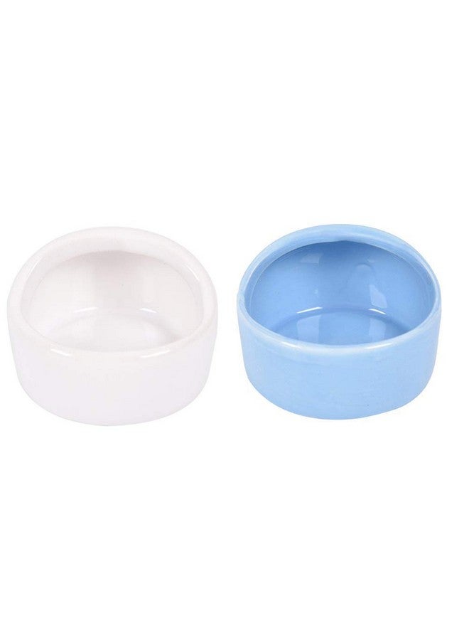 CoscosX 2 Pcs Gradient Side Hamster Ceramic Bowl, Cute Small Animal No Spill No Turnover Food Water Bowl, Suitable for Mouse, Chinchilla, Rat, Gerbil and Dwarf Hamster, Pet Supplies - Image 1