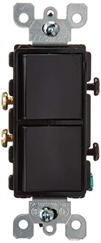 Leviton 15 Amp, 120/277 Volt, Decora Single-Pole, AC Combination Switch, Commercial Grade, Grounding, 5634-E, Black - Image 2