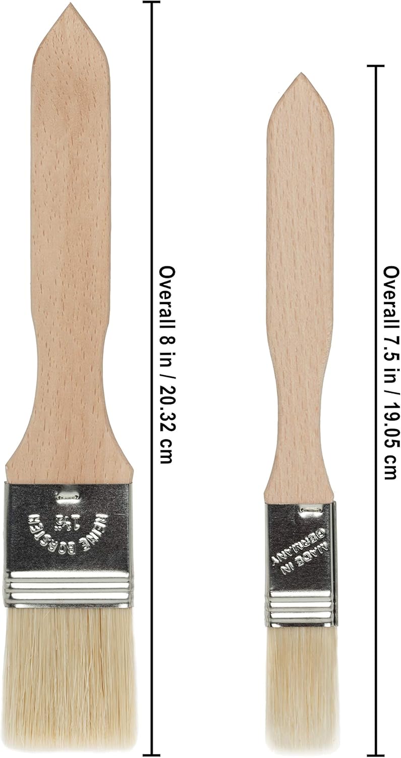 REDECKER Pastry Brushes Set with Untreated Beechwood Handles - 2 Different Sizes - Multi-purpose Brushes - Natural Bristle Basting Brush for Glazing and More - Wood Pastry Brush German Designed - Image 2