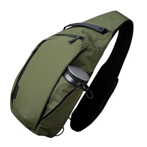 ALPAKA Metro Crossbody Right Shoulder 7.5L - Crossbody Bag Men,Sling Backpack - Fits 11" Tablet - Single Shoulder with YKK Zipper - Expandable Water Bottle Pocket - Phone Sleeve- Green Axoflux 210D - Image 1