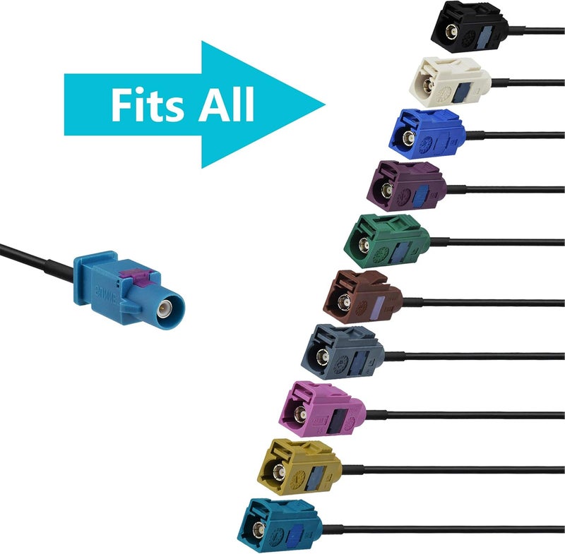 BINGFU Fakra Z Female to Male Vehicle Antenna Extension Cable 1m 3 feet for Car Stereo Android Head Unit GPS Navigation FM AM Radio Sirius XM Satellite Radio 4G LTE TEL Telematics Bluetooth Module - Image 3