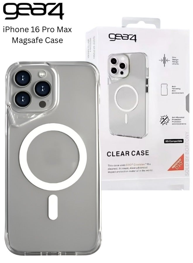 جيرفور غطاء ماج سيف لهاتف آيفون 16 برو ماكس، جراب مغناطيسي قوي وشفاف مقاوم للصدمات لهاتف آيفون 16 برو ماكس، نتوء حول الكاميرا، غطاء عالي الوضوح - Image 1