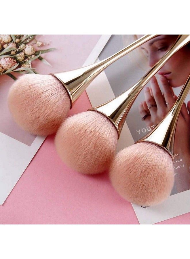 LINXI Large Mineral Powder Brushpowder Brush And Blush Brush For Daily Makeupsoft Fluffy Foundation Brush Blush Brush For Large Coverage Loose Powder Bronzer Blush Blending Buffing (Rose Gold) - Image 4