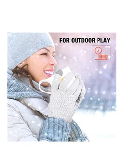 SYOSI Women Winter Gloves, 2 Pairs Women's Winter Touch Screen Gloves, Warm Fleece Lined Knit Gloves, Elastic Cuff Winter Texting Gloves, Black and White  - Image 5