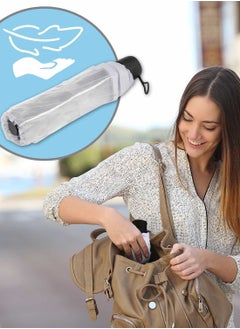 Arabest Folding Umbrellas Travel Umbrella, Transparent Umbrella Pocket Umbrella, Portable Compact Protection, Small Light Weight Waterproof, Rain and Sun Umbrella Elegant Umbrella In Transparent  - Image 3