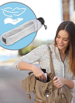 Folding Umbrellas Travel Umbrella, Transparent Umbrella Pocket Umbrella, Portable Compact Protection, Small Light Weight Waterproof, Rain and Sun Umbrella Elegant Umbrella In Transparent - view 3