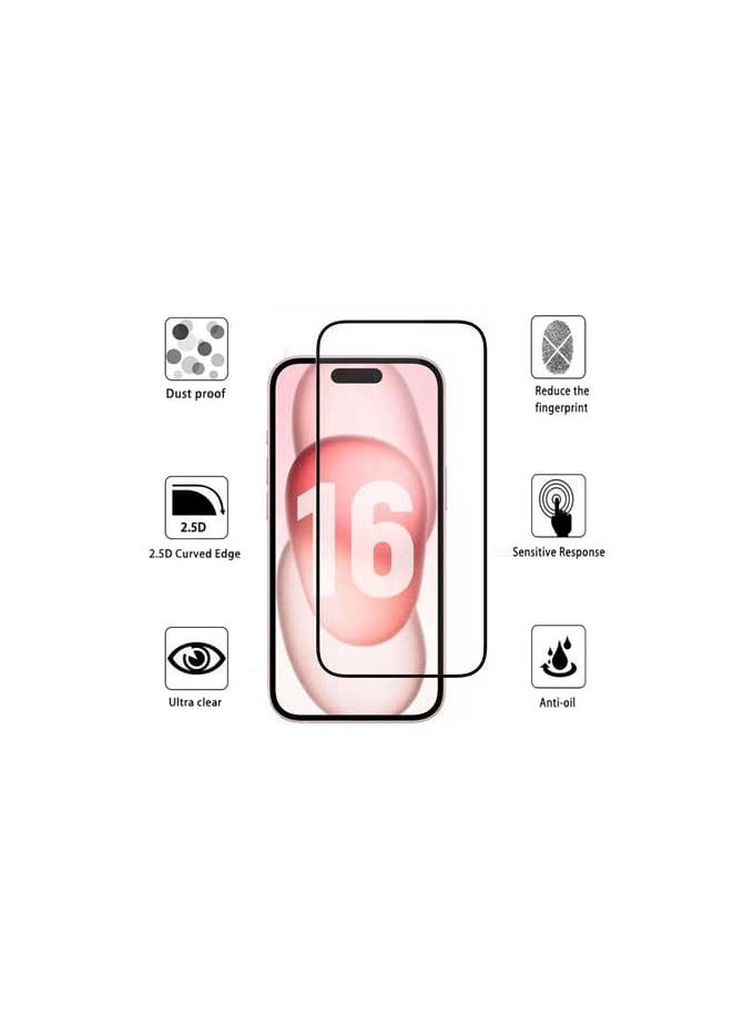 Lacoz - Lacoz Edge to Edge Full Coverage Tempered Glass Screen Protector For Apple iPhone 16 - Image 1