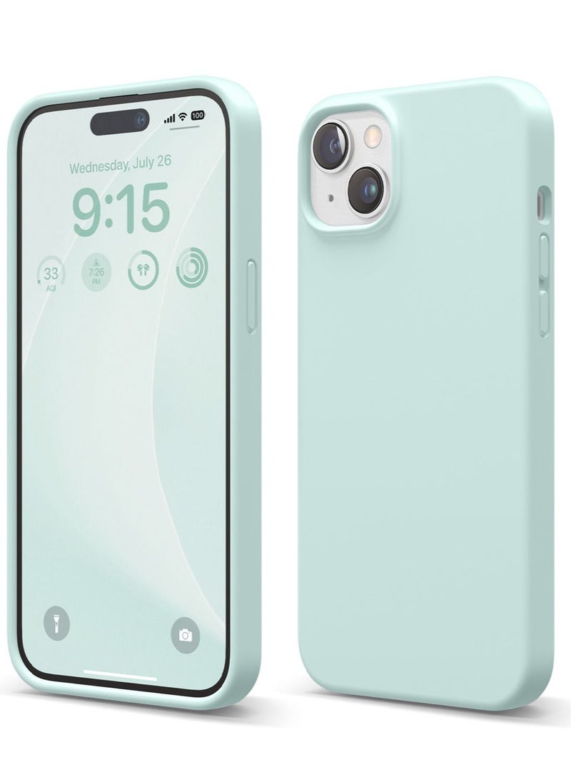Elago - Liquid Silicone for iPhone 15 Case Cover with Full Body Protection, Shockproof, Slim, Anti-Scratch Soft Microfiber Lining - Mint - Image 1