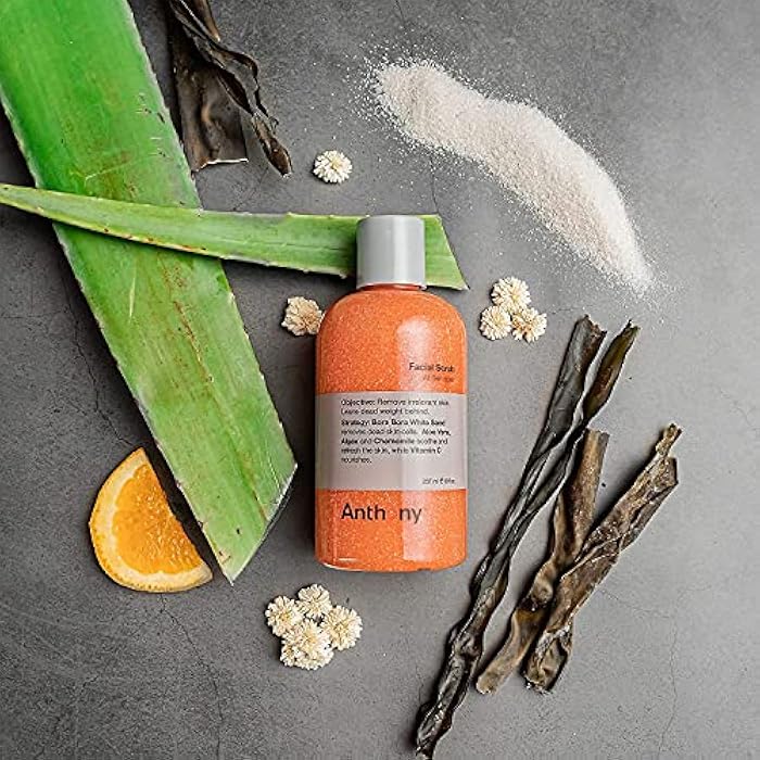 Anthony Facial Scrub, 16 Fl Oz, Contains Aloe Vera, Sand, Algae, Chamomile, Vitamin C, Soothes, Protects, Refreshes and Removes Dead Skin Cells - Image 4