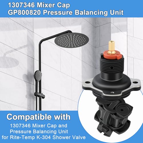Edifla 1307346 Mixer Cap Sp Kit and GP800820 Pressure Balancing Unit Cartridge Compatible with Kohler Shower Valve, Shower Cartridge Repair Kit for Rite-Temp and K-304 Shower Valve, Retro - Image 5