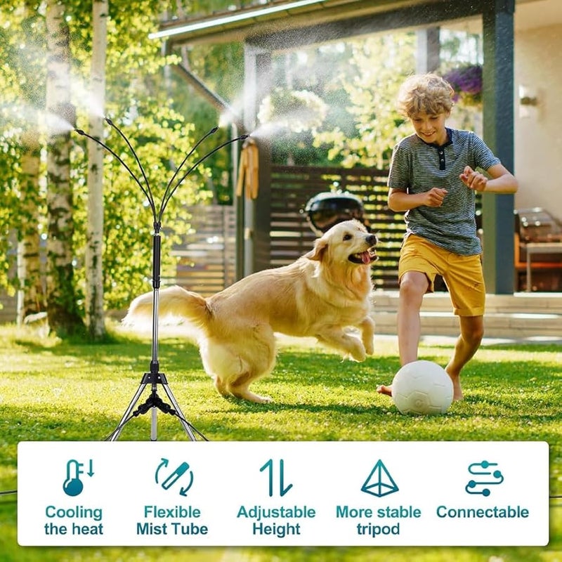 Adjustable Height 5 3 FT Outdoor Patio Misting System for Cooling and Play - Image 2