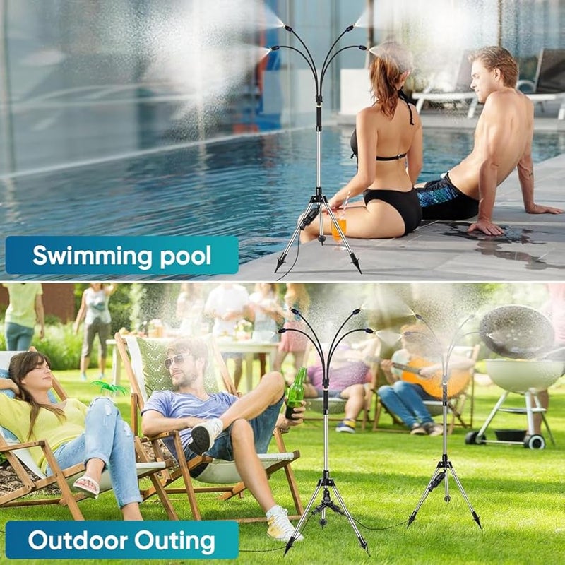 Adjustable Height 5 3 FT Outdoor Patio Misting System for Cooling and Play - Image 4