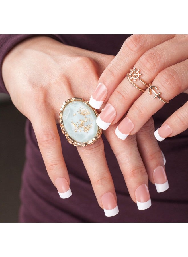 KISS Salon Acrylic Press On Nails, Nail glue included, 'Sugar Rush', French, Medium Size, Square Shape, Includes 28 Nails, 2g Glue, 1 Manicure Stick, 1 Mini File - Image 5