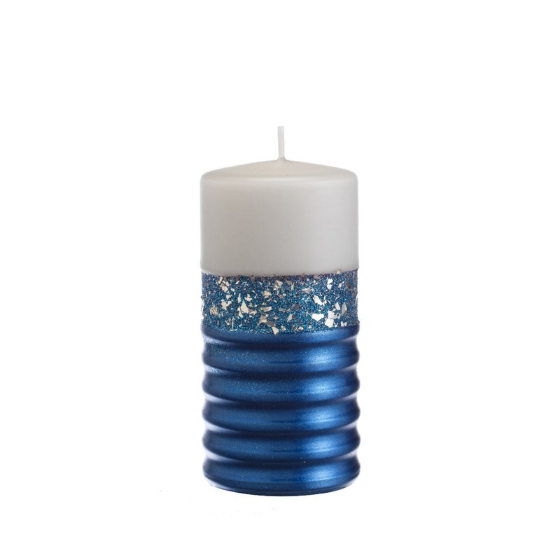 RAK Porcelain Artman Candles QUEEN NEW NAVY BLUE Medium Cylinder 7X14cm | Decorative Home & Christmas Candle | Elegant Tabletop Accent for Living Room or Holiday Decor