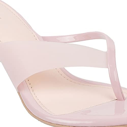 Mochi Women Kitten Heel Slip-on Sandal Peach UK/7 EU/40 (40-73) - Image 2
