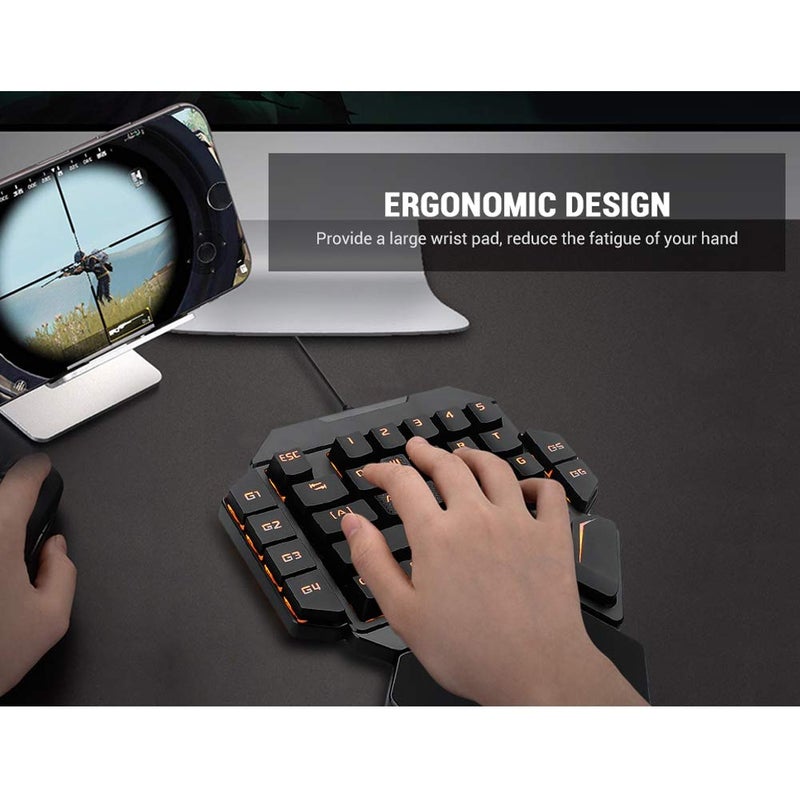 One Handed Mechanical Gaming Keyboard with RGB Backlight and 9 Macro Functions - Image 3